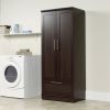 Bedroom Wardrobe Armoire Cabinet in Dark Brown Oak Wood Finish