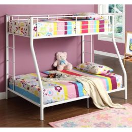 White Twin over Full Metal Bunk Bed