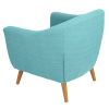 Turquoise Modern Mid-Century Style Arm Chair with Solid Wood Legs