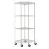 Heavy Duty 4-Tier Corner Storage Rack Shelving Unit with Casters