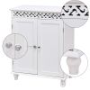 White Modern 2-Door Bathroom Storage Floor Cabinet