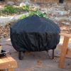 Heavy Duty 34-inch Fire Pit Deep Steel Cauldron with Screen Stand and Cover