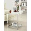 Modern Classic Metal End Table with White Removable Tray