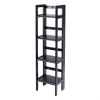Black 4-Tier Shelf Folding Shelving Unit Bookcase Storage Shelves Tower