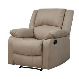 Beige Microfiber Upholstered Recliner Chair