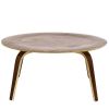 Modern Molded Plywood Mid-Century Style Coffee Table in Walnut Wood Finish