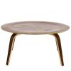 Modern Molded Plywood Mid-Century Style Coffee Table in Walnut Wood Finish