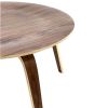 Modern Molded Plywood Mid-Century Style Coffee Table in Walnut Wood Finish