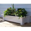 Lightweight Durable Plastic Resin Rectangular Garden Planter in White